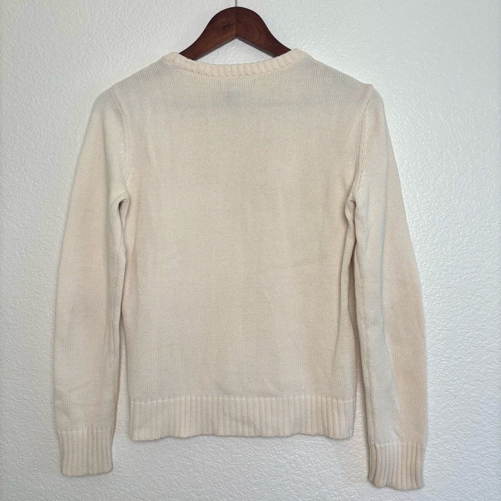 Ralph Lauren American Flag Sweater Knit USA Size Medium Cream White - Picture 6 of 15